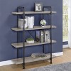 55.75" Delray 4 Shelf Bookcase Gray Driftwood - Coaster - 2 of 4