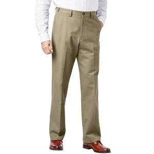 KingSize Men's Big & Tall Relaxed Fit Wrinkle-Free Expandable Waist Plain Front Pants - 1 of 4