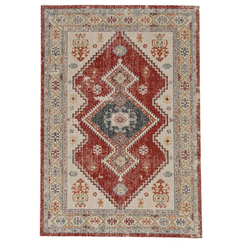 Great Zero Koble Rug Off White/Red - Linon, 1 of 9