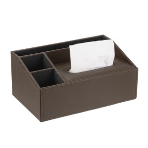 Unique Bargains PU Leather Magnetic Base Easy to Clean Multipurpose Paper Towel Holder 10.4 x 6.5 x 4.7 Inch 1 Pc - 1 of 4