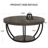 Zeus & Ruta 31.7" Modern Round 2-Tier Wood Accent Coffee Table with Open Storage Shelves - 3 of 4