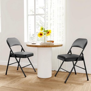Whizmax 2 Pack Folding Chairs with Padded Cushion and Back, Metal Chairs with Comfortable Cushion for Home and Office, for Indoor and Outdoor Events - 1 of 4