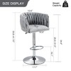 NicBex Swivel Bar Stools Set of 2 with Woven Backrest,Adjustable Counter Height Bar Chairs,Island Chairs with Chrome Base,Barstools for Cafe,Bar - 3 of 4