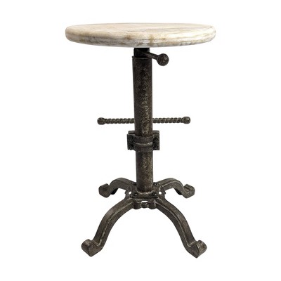 Justin Adjustable Swivel Barstool in Natural Driftwood and Aged Iron
