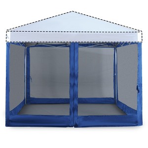 Aoodor Canopy Mesh Sidewall Replacement with 2 Side Zipper for 10' x 10' Pop Up Canopy Tent (Mosquito Net Only) - 1 of 4