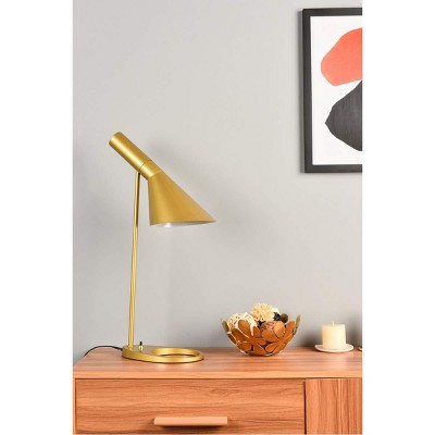 Juniper Brass Adjustable Iron Table Lamp with Cone Shade