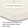BreathableBaby All-in-One Fitted Sheet & Waterproof Cover, For 33" x 15" Bassinet Mattress (2-Pack), Ecru - 2 of 4