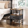 Nightstand with Charging Station, Bed Side Table with Adjustable Fabric Drawer, 3-Tier Storage - 4 of 4