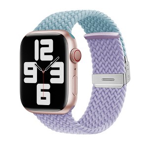 HTUTWOO Braided Strap for Apple Watch Band, Nylon Two-Tone Watch Strap 38/40/41/42/44/45/46/49mm for iWatch Series 11 10 9 8 7 6 5 4 3 2 1 Ultra SE - 1 of 4