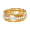 Steeltime Men's stainless steel chain link inlay ring with simulated diamonds. Color Options: Silver, Gold. Size Options: 9-12 - 2 of 4