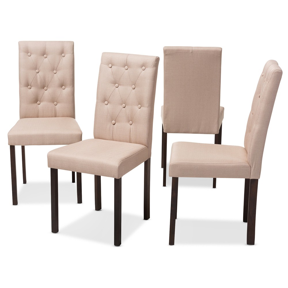 Photos - Chair Set of 4 Gardner Modern and Contemporary Finished Fabric Upholstered Dinin