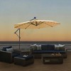 Okak 10FT Outdoor Umbrella with 32 Solar LED, Easy Open Patio Umbrella with Crank, Heavy Duty Umbrella for Poolside, Garden, Taupe - 3 of 4