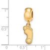 Black Bow Jewelry 14k Yellow Gold Plated Sterling Silver North Carolina Tar Heels NCAA Bead Charm - 2 of 3
