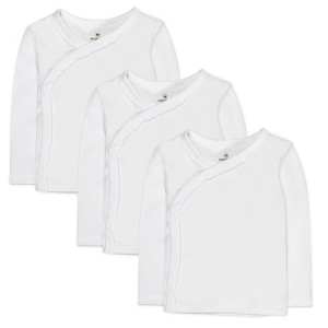 Honest Baby 3-Pack Organic Cotton Long Sleeve Side-Snap Tops - 1 of 4