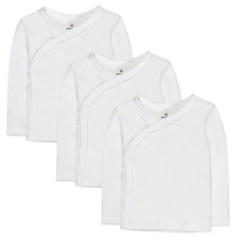 Honest Baby 3-Pack Organic Cotton Long Sleeve Side-Snap Tops - image 1 of 4