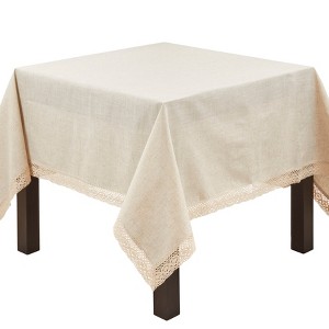 Saro Lifestyle Lace Border Design Tablecloth - 1 of 4