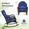 Costway Patio Wicker Rocking Chair W/Seat Back Cushions & Lumbar Pillow Porch Off White/Orange/Gray/Black/Blue - 3 of 4
