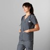 Members Only Palermo V-Neck Scrub Top for Women With Zipper Pocket - 2 of 4