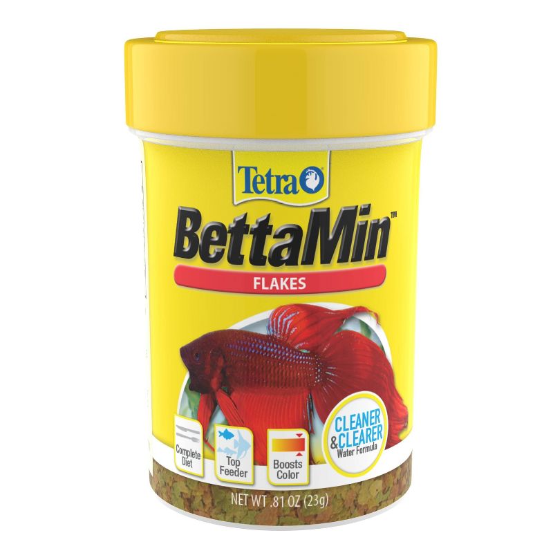 Tetra BettaMin Tropical Seafood Medley Flakes Cleaner &#38; Clearer Water Formula - 0.81oz, 1 of 4