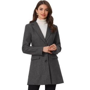 INSPIRE CHIC Women's Notched Lapel Single Breasted Outwear Fall coat - 1 of 4