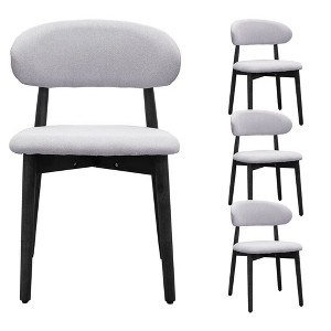 Dsvimoy Accent Chair Set of 4 Armless Dining Chairs with Solid Wood Legs for Kitchen and Dining, Light Blue, 38"*27"*12" - 1 of 4