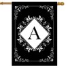 Briarwood Lane Everyday Double Sided House Flag 40x28 For Outdoor Black and White Monogram A House Flag - 2 of 4