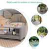 Sonkuki Patio Rectangle PE Rattan Coffee Table with HIPS Table Top - 4 of 4
