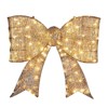 NAYSAYE 28IN Gold Christmas Bowknot Decoration Tinsel Holiday Display for Door Wall Porch Indoor Outdoor Ornament, Gold, 28.3"*4.7"*25.6" - 2 of 4