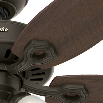52" Bronze Low Profile Ceiling Fan with LED Light and Remote