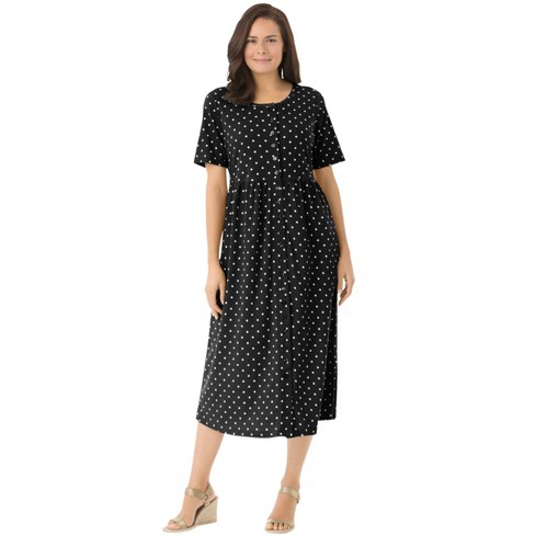 Woman Within Women's Plus Size Petite Button-front Essential Dress - 5x ...