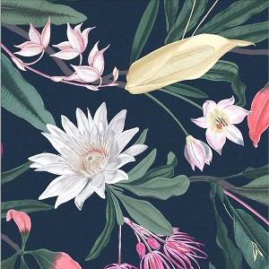 Paradise Midnight Blue Floral Paste the Wall Wallpaper - 1 of 4