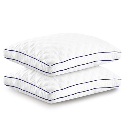 Lux Decor Collection Set of 2 Gusseted Pillows Hypoallergenic Microfiber Bed Pillow Pair Breathable Back Support Pillows