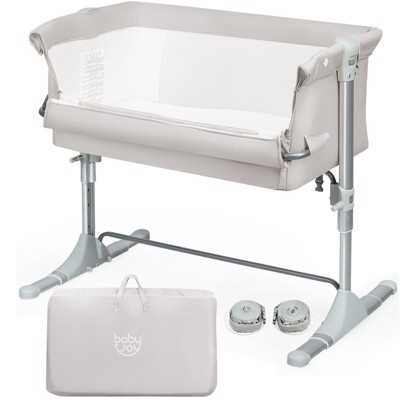 Image of Infans Portable Baby Bed Side Sleeper Infant Travel Bassinet Crib W/Carrying Bag Beige