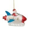 Northlight Santa in a Rocket Ship Glass Christmas Ornament - 4.25" - Silver - 4 of 4