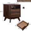 18" Modern Fluted Nightstand with Charging Station, Side Table with Faux Marble Top for Bedroom, Living Room - 3 of 4