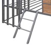 NicBex Twin Size Bunk Bed Loft Bed House Shape Metal Bed Frame with Window, Inclined Ladder and Guardrail for Bedroom, No Box Spring Required - 4 of 4