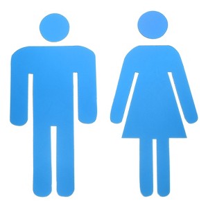 Unique Bargains Self-Adhesive Decor Office Business Men Women Restroom Sign 1 Set - 1 of 4