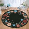Modern Floral Rug Washable Rug with Non Slip Backing Low Pile Indoor Carpet Foldable Soft Floor Cover for Living Roo Bedroom Office - 3 of 4