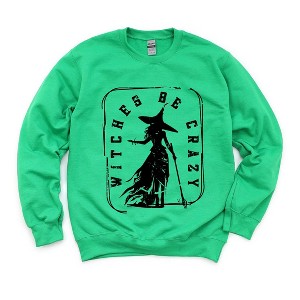 Simply Sage Market Women's Graphic Sweatshirt Witches Be Crazy Rectangle - 1 of 4