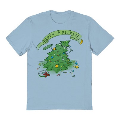 Rerun Island Men's Happy Holidaze Short Sleeve Graphic Cotton T-Shirt