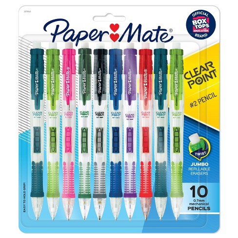 Paper Mate Clear Point 10pk 2 Mechanical Pencils 0 7mm Multicolored Target