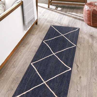 Unique Loom Braided Jute Trellis Solid Indoor Braided Area Rug