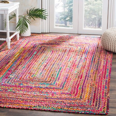 Coastal Charm Red and Multicolor Handwoven Cotton Area Rug - 3' x 5'