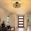 PAKOKULA 3-Light Black and Gold Open Cage Shade Semi-Flush Mount Ceiling Light - 4 of 4