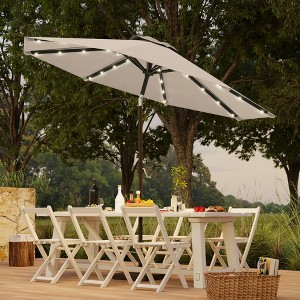 Sonkuki Patio 9FT LED Market Umbrellas With Solar Lights, Table Umbrella for Patio and Outdoor With Tilt Button for Deck and Pool - 1 of 4