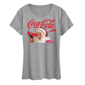 Women's - Coca-Cola - Vintage Santa Claus with Red Logo Short Sleeve Graphic T-Shirt - 1 of 4