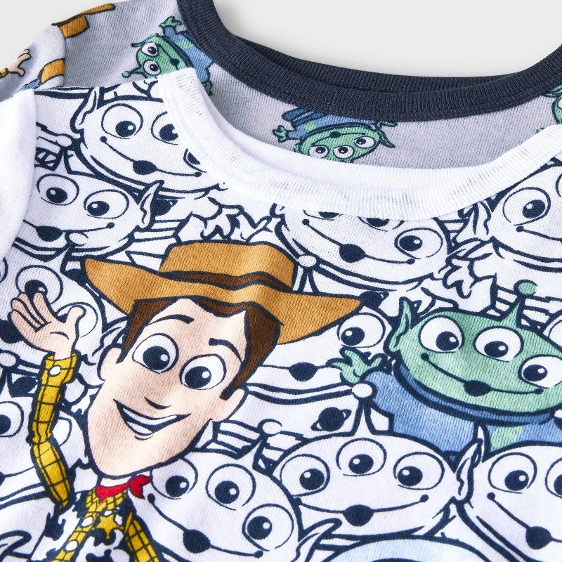 Toddler Boys' 4pc Disney Toy Story Snug Fit Pajama Set - White, 3 of 5