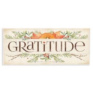 Stupell Industries Seasonal Gratitude Floral Leaves, 17" x 7" - 1 of 4
