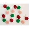 Storied Home Wool Felt Pom Pom Garland, Pink, Red, and Green - 2 of 3