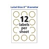 Avery Easy Peel Laser/Inkjet Round Label 2"Dia. Matte White/Gold 12 Labels/Sheet 10 Sheets/Pack - 2 of 4